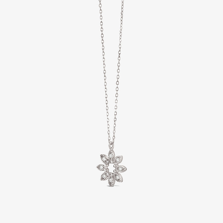 Dinny Hall 14ct white gold jasmine flower pendant necklace