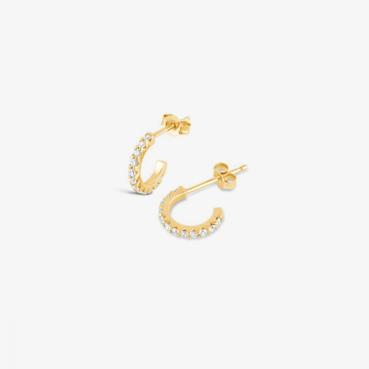 Dinny Hall 14ct yellow gold and diamond mini hoop earrings (pair)