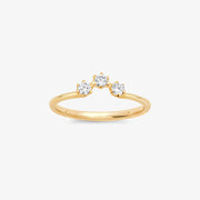 Dinny Hall 18ct yellow gold 3 diamond crown ring