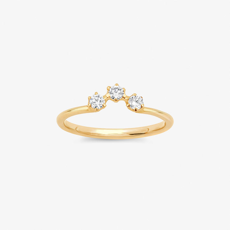 Dinny Hall 18ct yellow gold 3 diamond crown ring