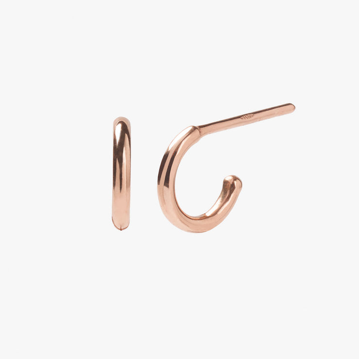 The Alkemistry 18ct rose gold plain hoops (pair)