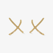 The Alkemistry 18ct yellow gold plain crossover earrings (pair)