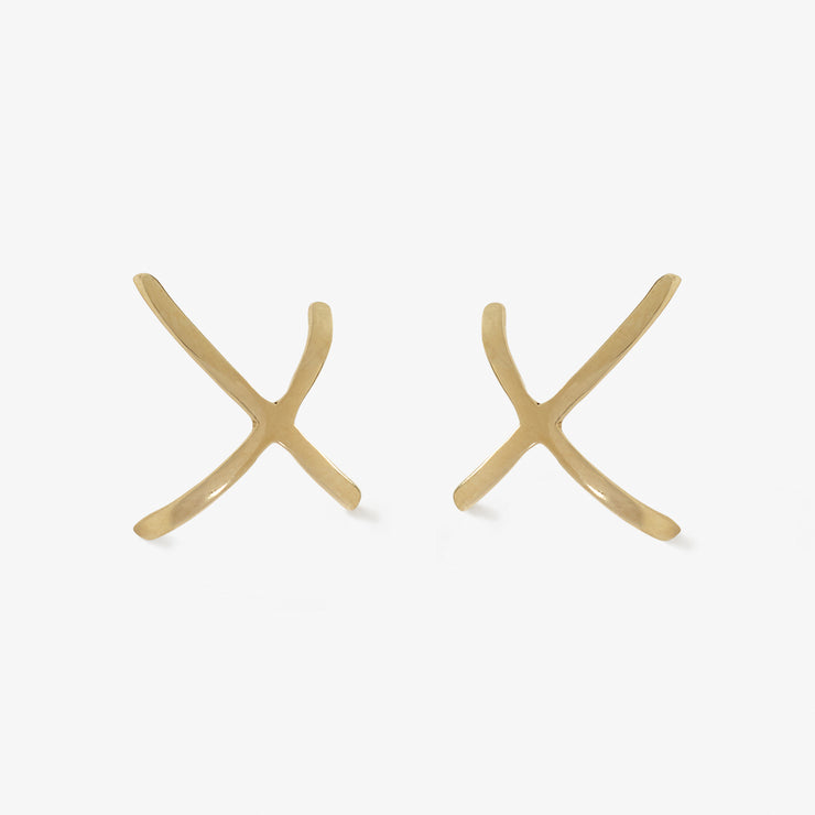 The Alkemistry 18ct yellow gold plain crossover earrings (pair)