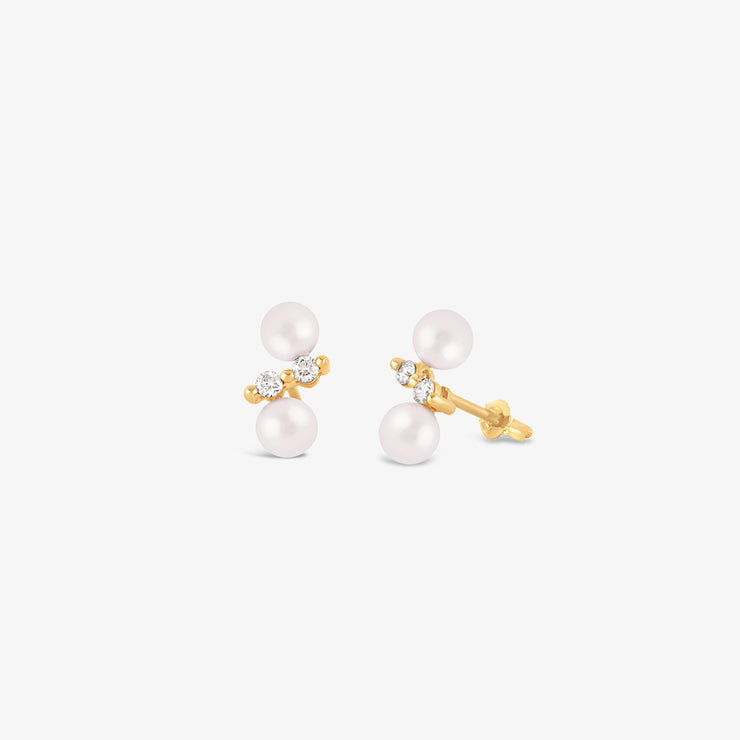 Dinny Hall 14ct yellow gold pearl drop studs (pair)