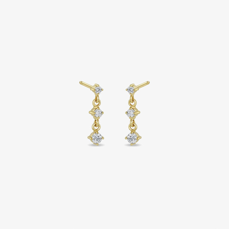 Zoe Chicco 14ct yellow gold and diamond drop earring (pair)