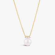 Dinny Hall 14ct yellow gold large pearl and diamond pendant necklace