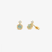 Dinny Hall 14ct yellow gold, opal and diamond studs (pair)