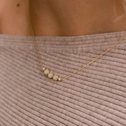 Dinny Hall 14ct yellow gold opal and diamond scoop necklace