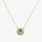 Dinny Hall 14ct yellow gold double halo pendant