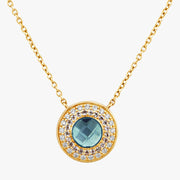 Dinny Hall 14ct yellow gold double halo pendant