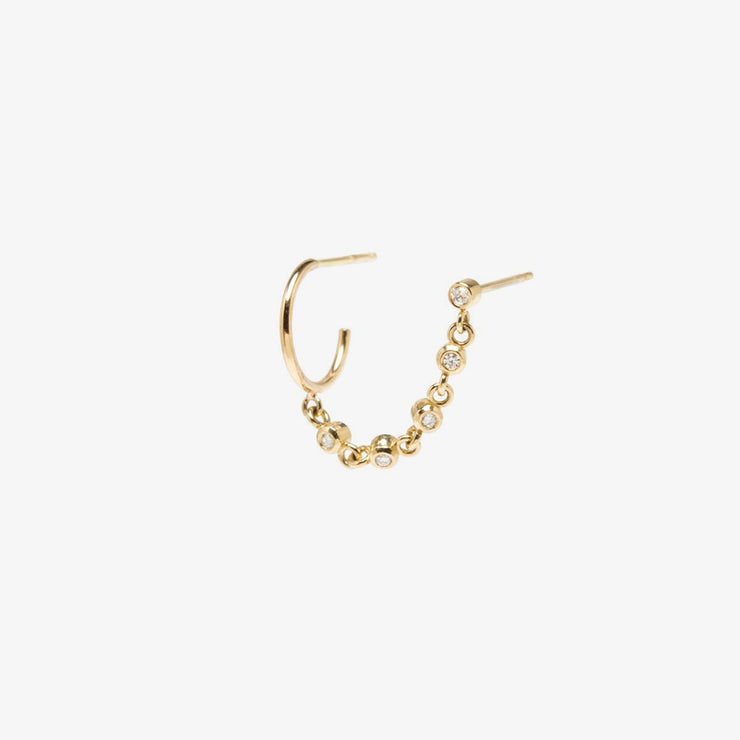 Zoe Chicco 14ct yellow gold double hoops (single)