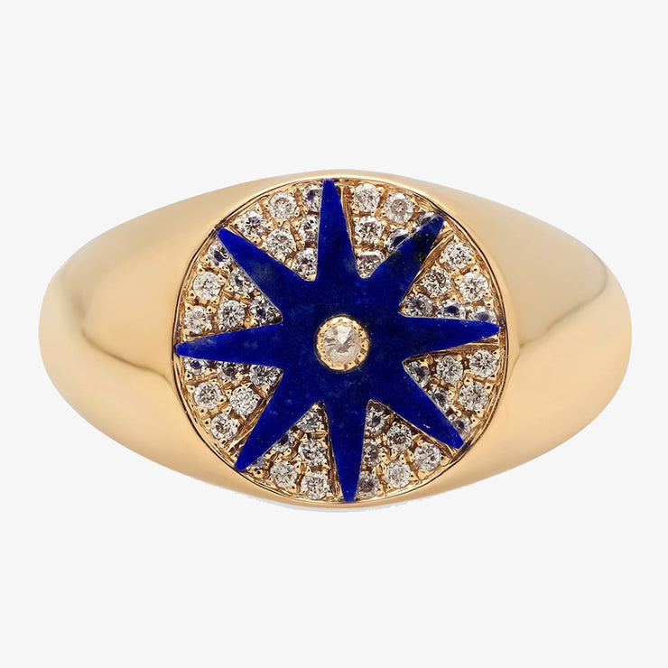 Colette 18ct yellow gold royal blue enamel star ring