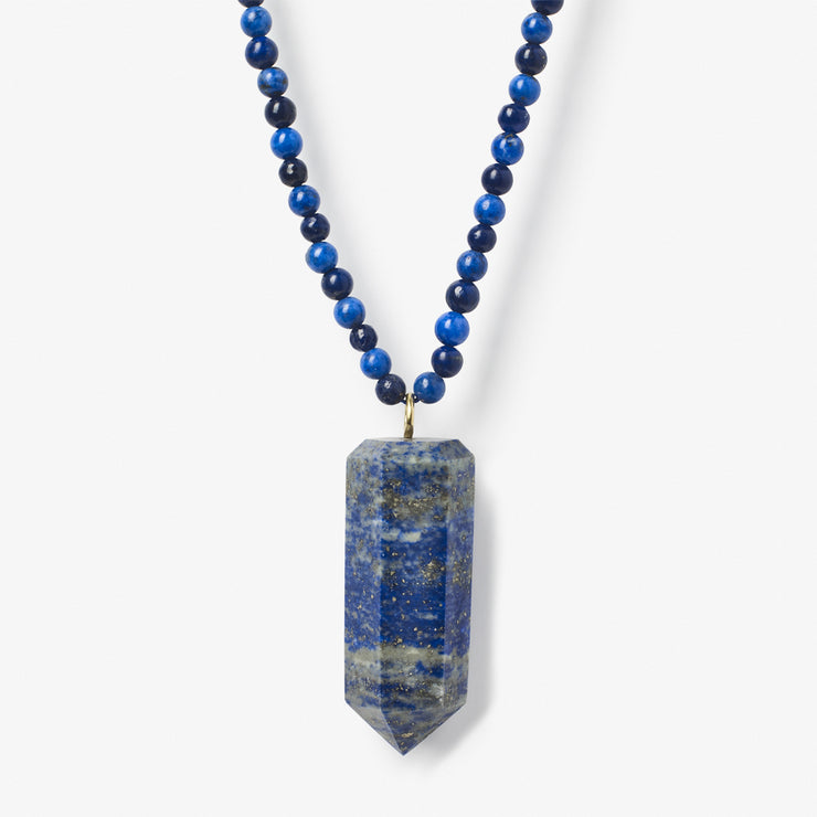 The Alkemistry 18ct yellow gold and lapis point necklace