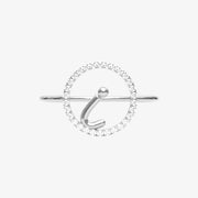 The Alkemistry 18ct white gold and pave diamond Love Letter initial ring