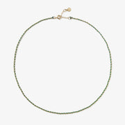 Auric - 18ct gold, 'Prosperity' Green & Jade woven chain necklace