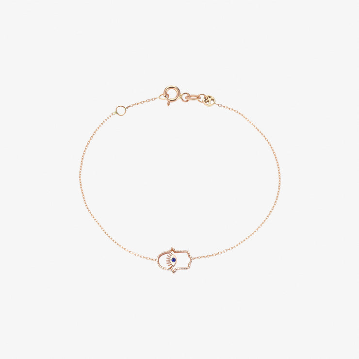 Kismet by Milka 14ct rose gold evil eye bracelet