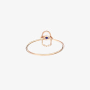 Kismet by Milka 14ct open hamsa sapphire ring