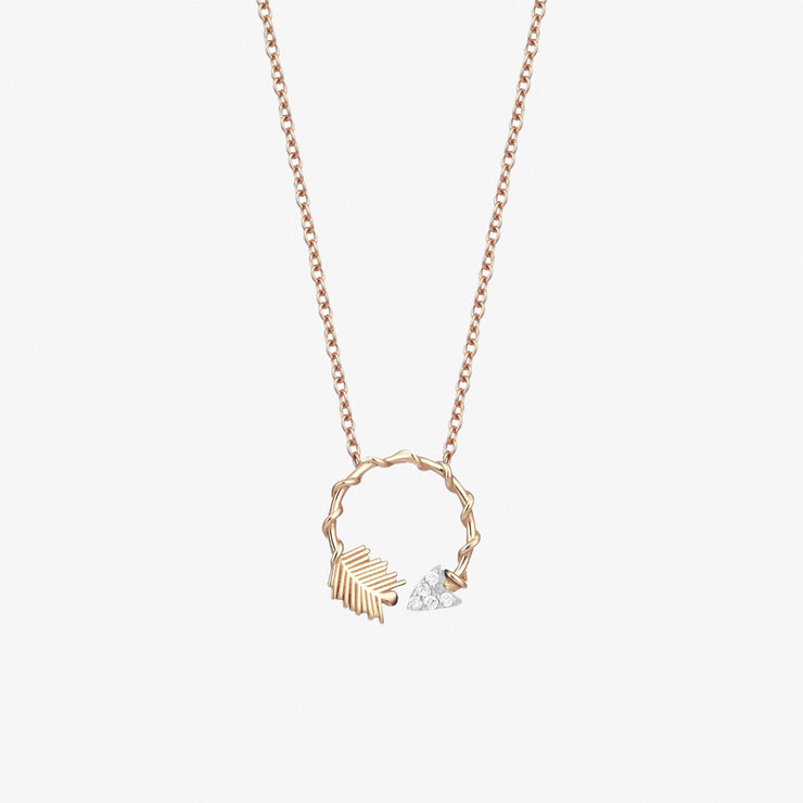 Kismet by Milka 14ct rose gold arrow diamond necklace