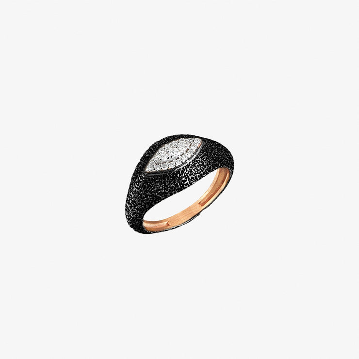 Kismet by Milka 14ct black gold and diamond eye pinky ring