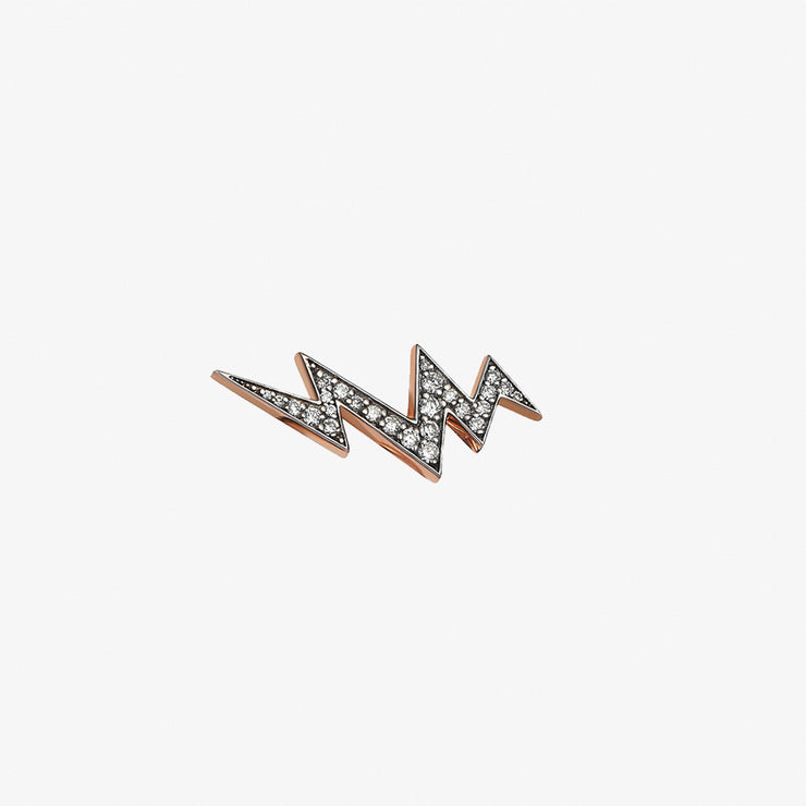 Kismet by Milka 14ct rose gold medium diamond lightening stud (single)