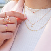 Zoe Chicco 14ct yellow gold heart link necklace