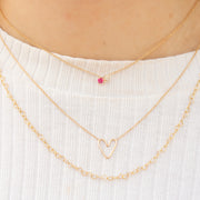 Zoe Chicco 14ct yellow gold, diamond and pink sapphire necklace