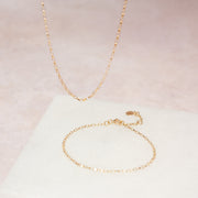 NUDE SHIMMER - 18ct gold, 17" medium shimmer necklace