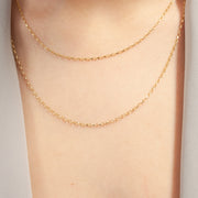 NUDE SHIMMER - 18ct gold, 17" medium shimmer necklace