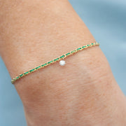 Auric - 18ct gold, 'Prosperity' Green & Jade woven chain diamond bracelet