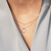 The Alkemistry 18ct bi-gold floating diamond eclipse necklace