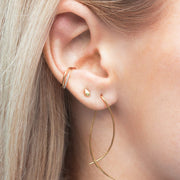 NUDE SHIMMER - 18ct gold, small pear stud earring (pair)