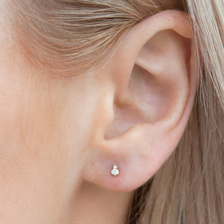 Dana Rebecca 14ct yellow gold and diamond tiny Sophia Ryan pear studs earrings (pair)