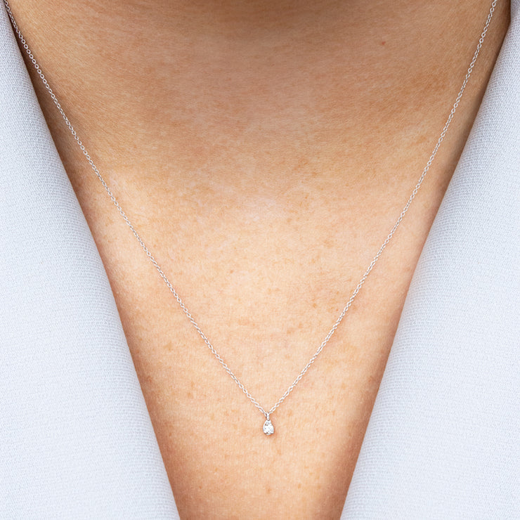 DANA REBECCA - 14CT GOLD, DIAMOND PETITE TEARDROP NECKLACE