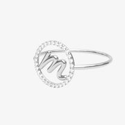 The Alkemistry 18ct white gold and pave diamond Love Letter initial ring