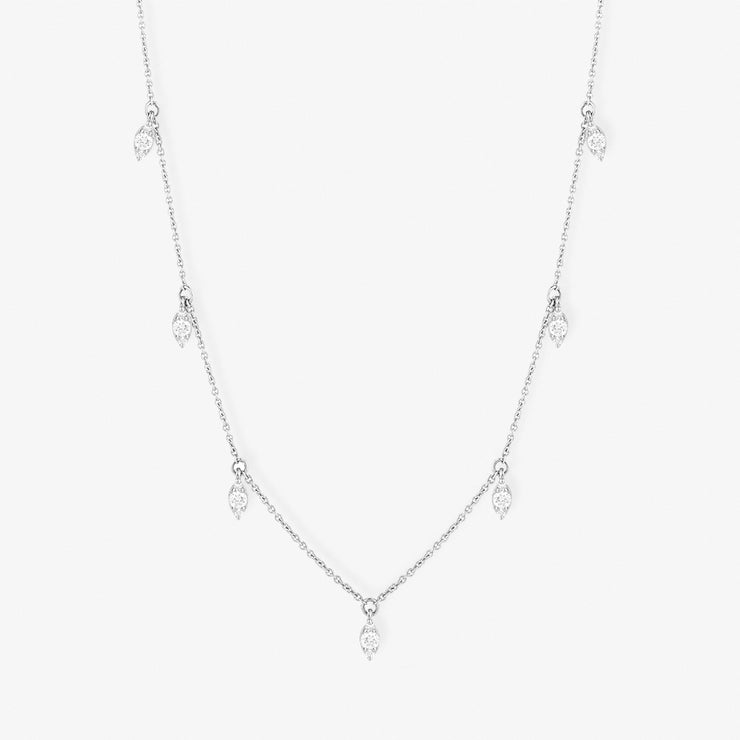 DANA REBECCA - 14CT GOLD,  SOPHIA RYAN DIAMOND PEAR DROP STATION NECKLACE