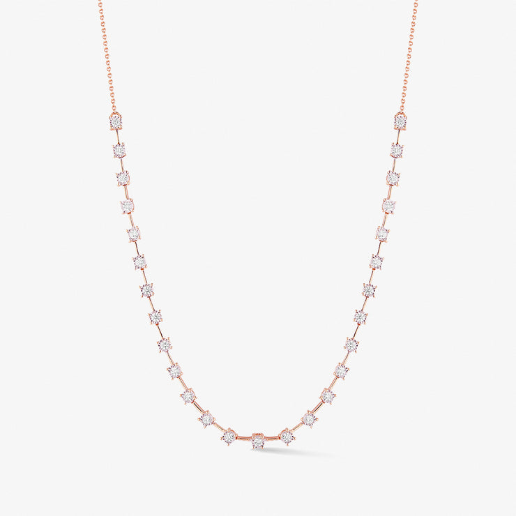 DANA REBECCA - 14CT GOLD, AVA BEA INTERVAL DIAMOND TENNIS NECKLACE