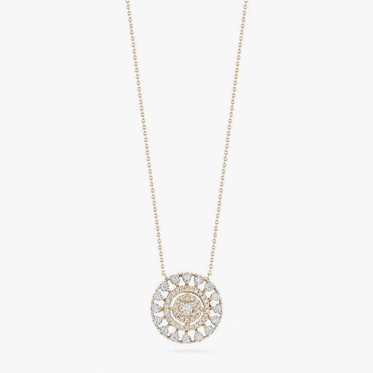 DANA REBECCA - 14CT GOLD, AVA BEA DIAMOND MEDALLION NECKLACE