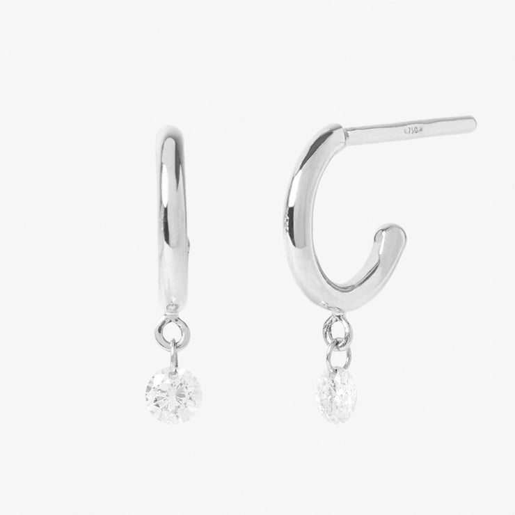 ARIA - 18ct gold, 0.08ct drilled diamond drop earrings (pair)
