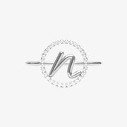 The Alkemistry 18ct white gold and pave diamond Love Letter initial ring