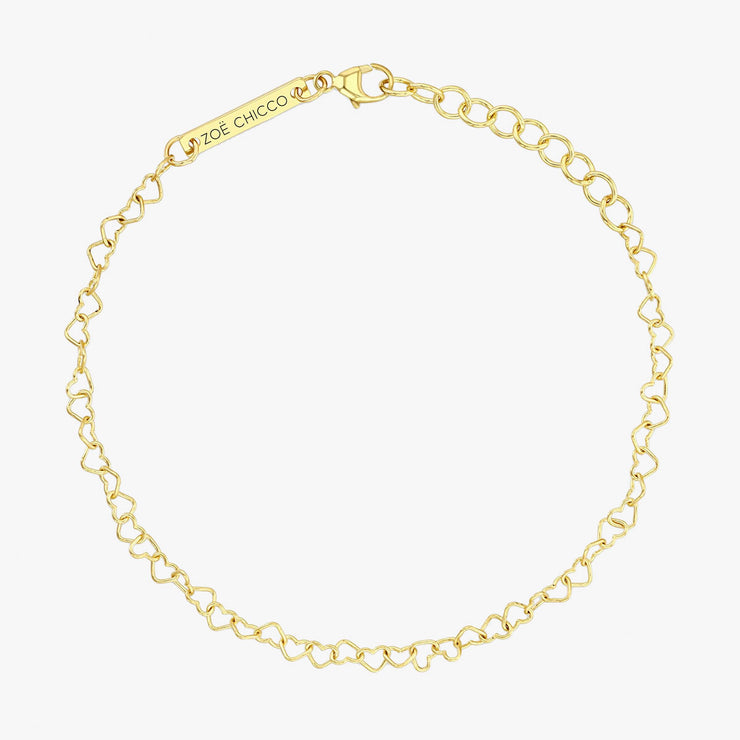 Zoe Chicco 14ct yellow gold heart link bracelet