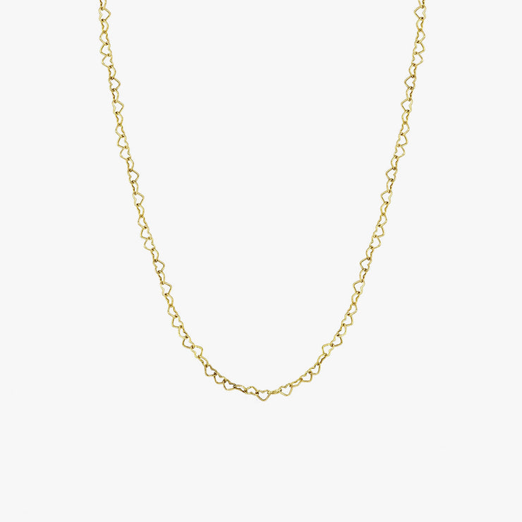 Zoe Chicco 14ct yellow gold heart link necklace