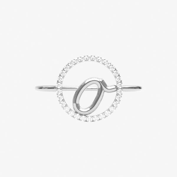 The Alkemistry 18ct white gold and pave diamond Love Letter initial ring
