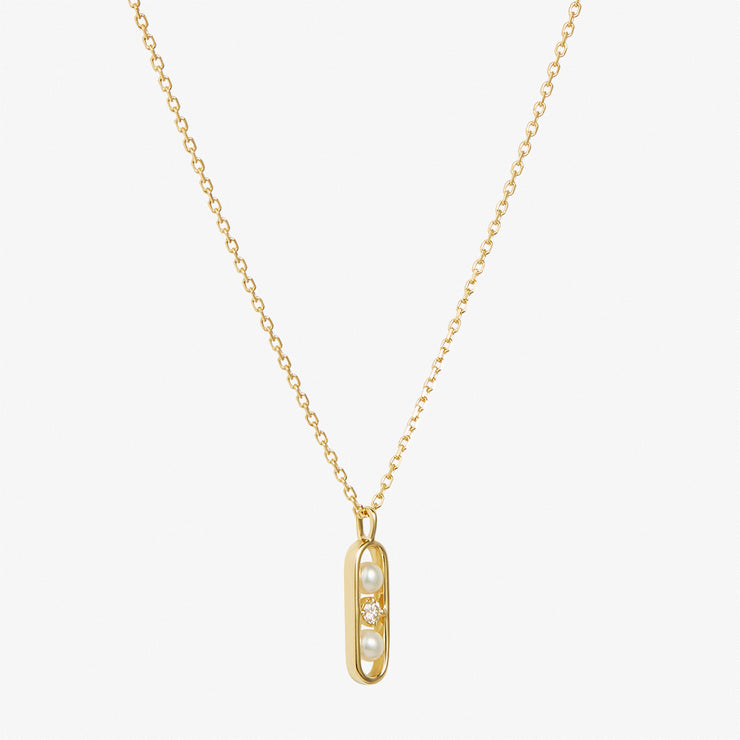 Ruifier 18ct yellow gold Morning Dew pearl and diamond necklace