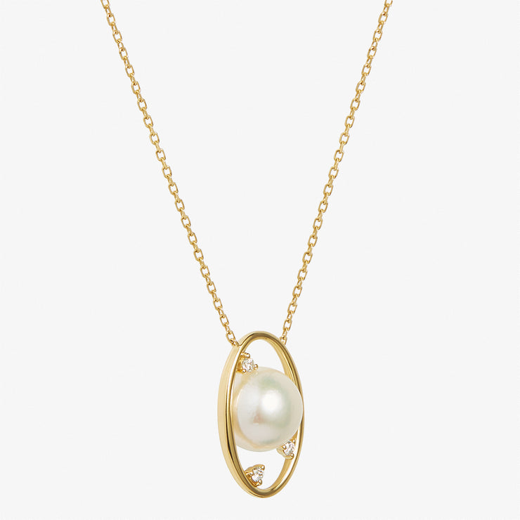 Ruifier 18ct yellow gold Morning Dew Akoya pearl and diamond necklace