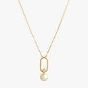 Ruifier 18ct yellow gold Astra Moonlight pearl and diamond pendant necklace
