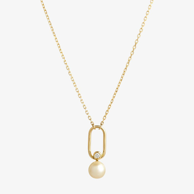 Ruifier 18ct yellow gold Astra Moonlight pearl and diamond pendant necklace