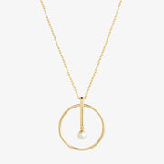 Ruifier 18ct yellow gold Astra New Moon Sphere akoya pearl pendant necklace