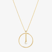 Ruifier 18ct yellow gold Astra New Moon Sphere akoya pearl pendant necklace