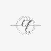 The Alkemistry 18ct white gold and pave diamond Love Letter initial ring
