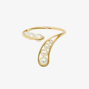 Ruifier 18ct yellow gold Morning Dew Droplet 8 pearl ring